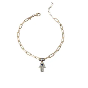 Paperclip Hamsa Bracelet Goldfill