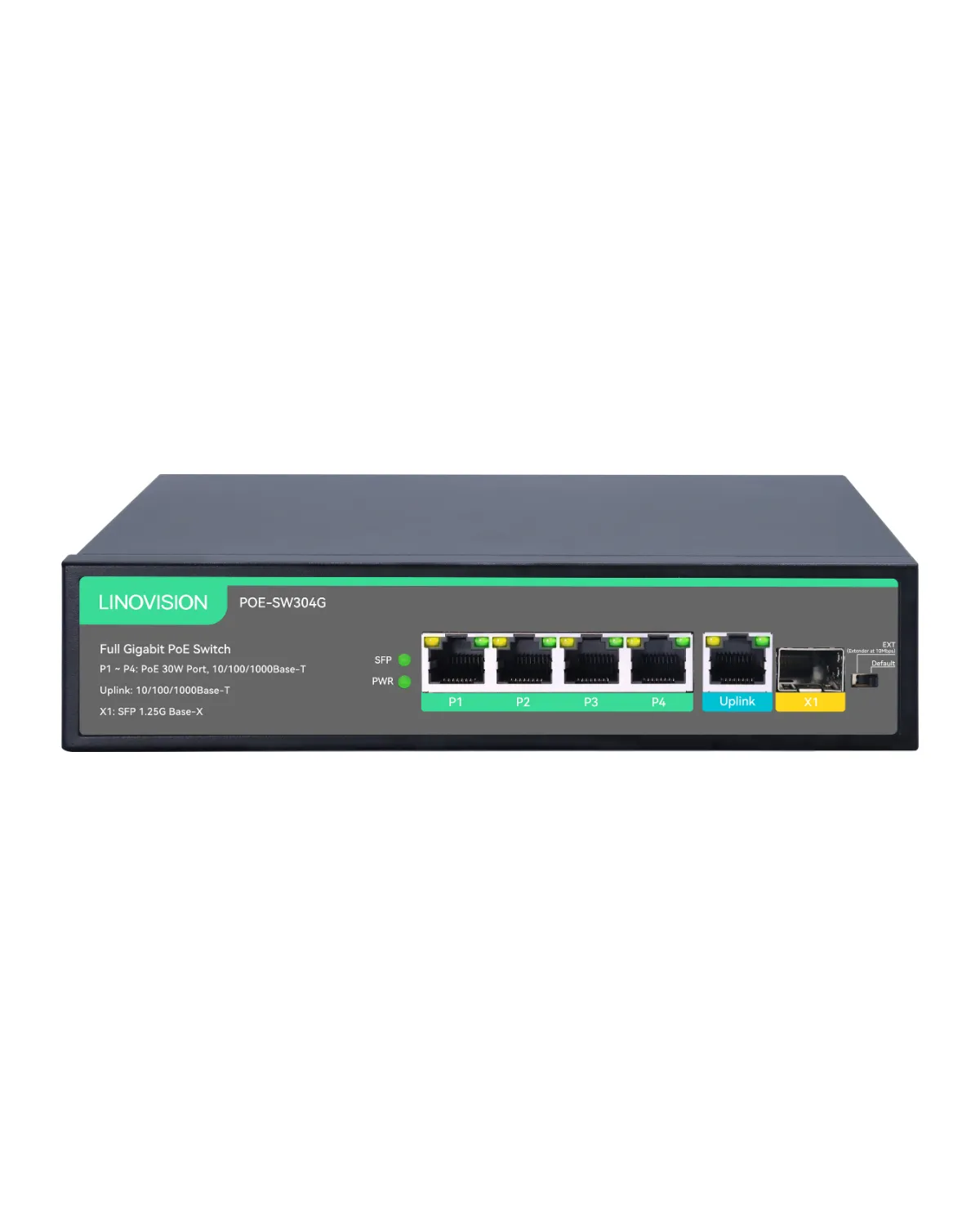 (POE-SW304G) 4 Ports Full Gigabit IEEE802.3af/at POE Switch with 1 GE and 1 SFP Uplink