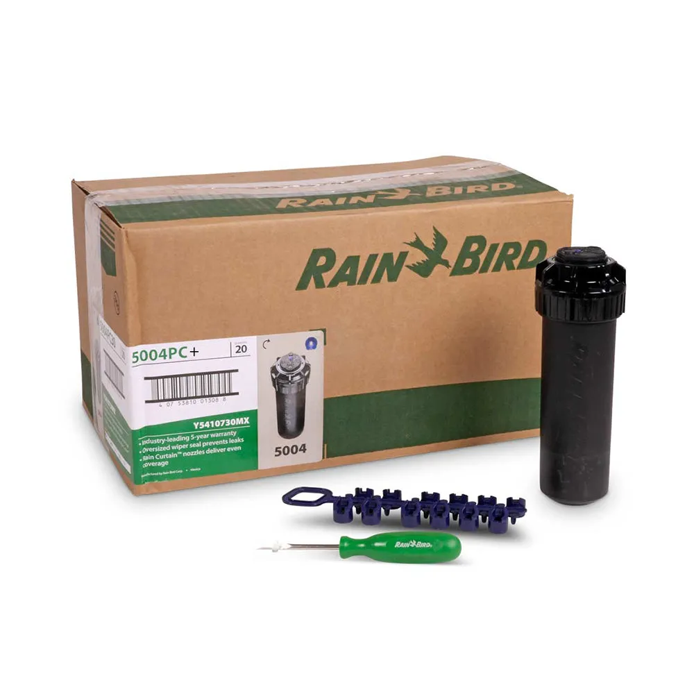 Rain Bird 5004 PLUS 100mm Adjustable 40-360° Gear Drive Sprinklers with Flow Stop Capability (10-15m / 20mm BSP)