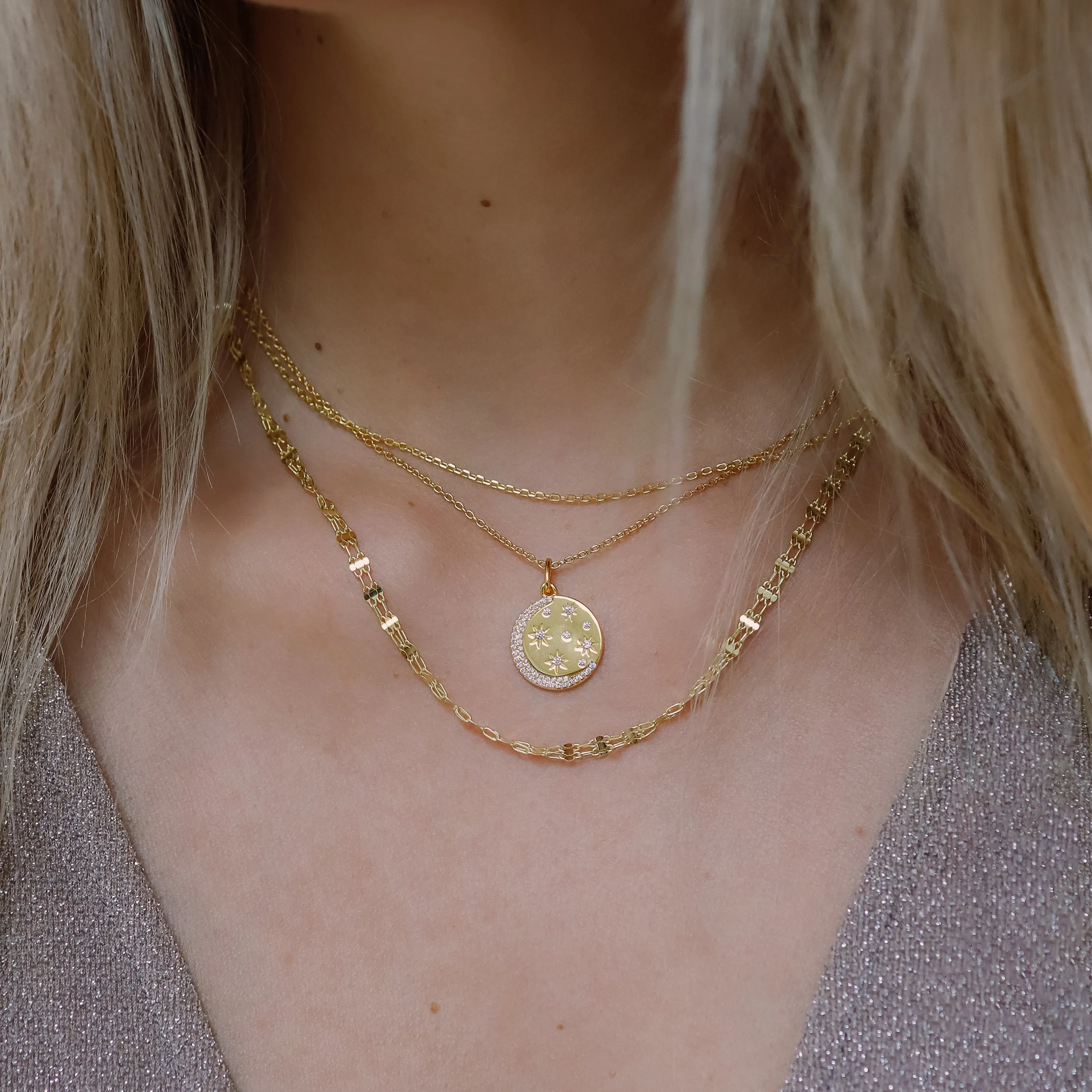 Raine Multi Layer Chain Necklace | 18k Gold Plated