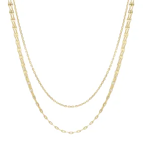 Raine Multi Layer Chain Necklace | 18k Gold Plated