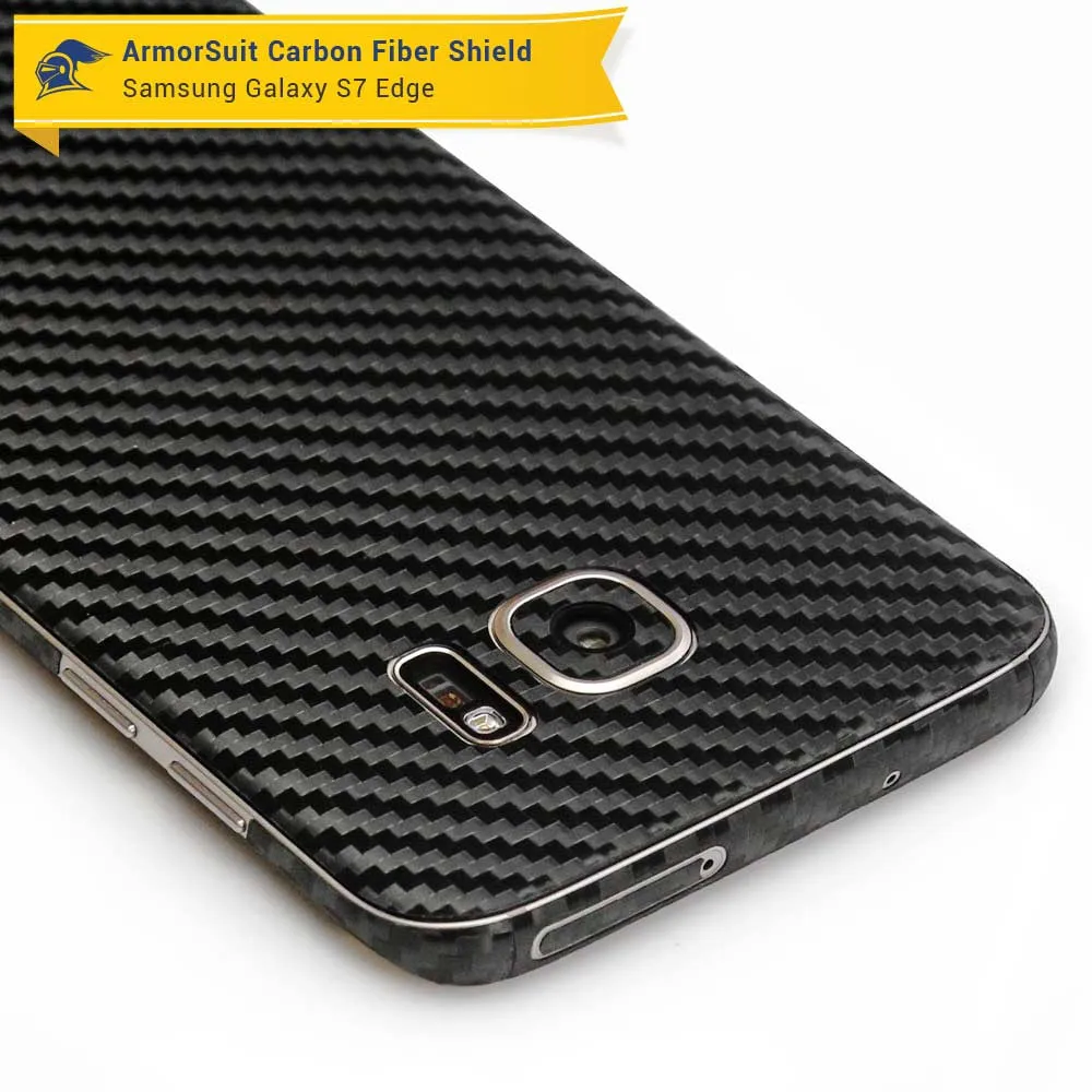 Samsung Galaxy S7 Edge Screen Protector [Full Screen Coverage]   Carbon Fiber Skin