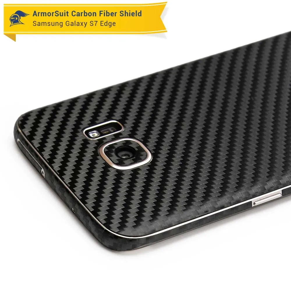 Samsung Galaxy S7 Edge Screen Protector [Full Screen Coverage]   Carbon Fiber Skin