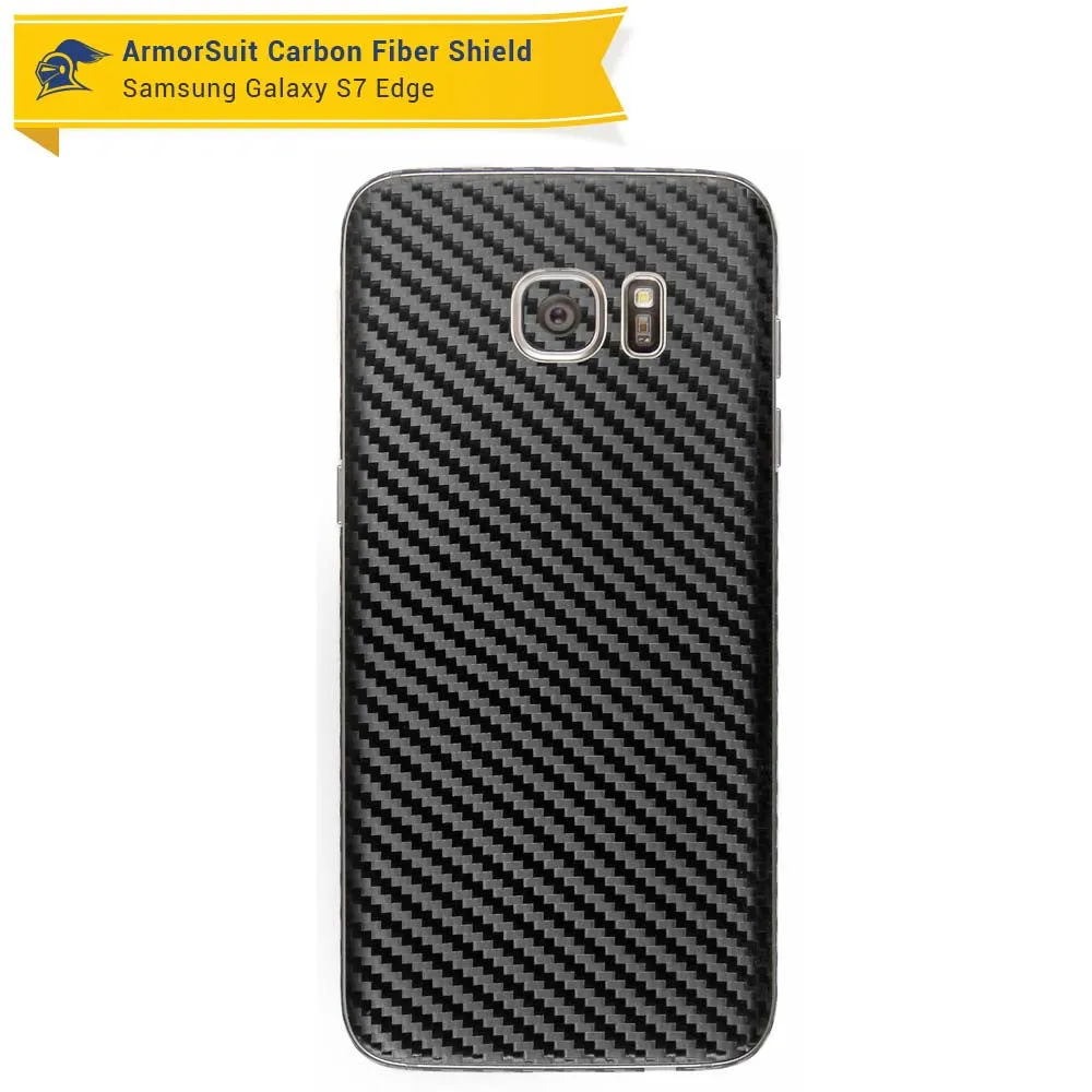Samsung Galaxy S7 Edge Screen Protector [Full Screen Coverage]   Carbon Fiber Skin