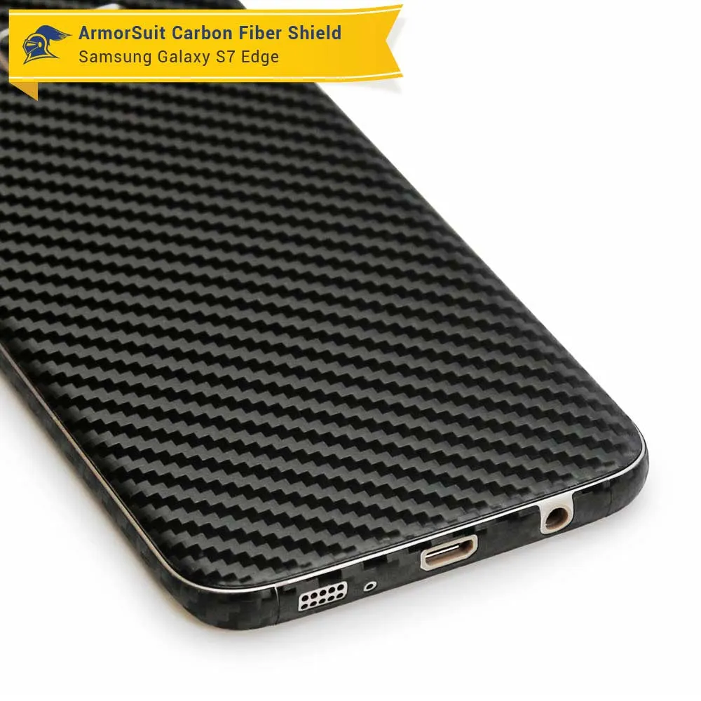 Samsung Galaxy S7 Edge Screen Protector [Full Screen Coverage]   Carbon Fiber Skin