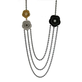 Series 46 | Cherry Blossom Necklace 3, 18k, Silver   Diamonds