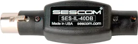 Sescom SES-IL-40DB XLR Male to XLR Female In Line Attenuator - 40db