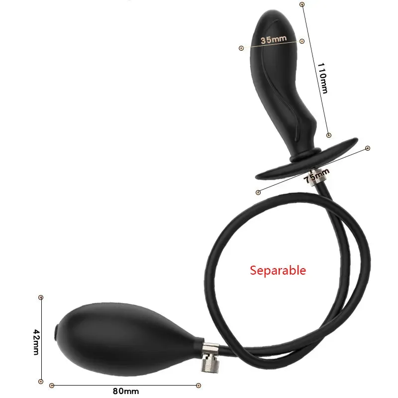 Silicone Inflated Super Big Anal Plug Extender Dilatador