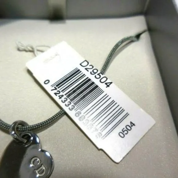 SOLD - NIB Christian Dior 18" Silver Heart Pendant Necklace