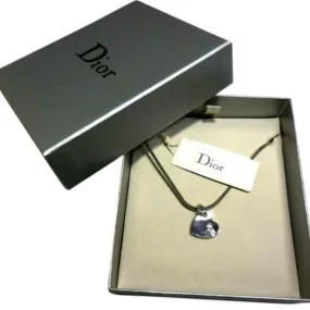 SOLD - NIB Christian Dior 18" Silver Heart Pendant Necklace