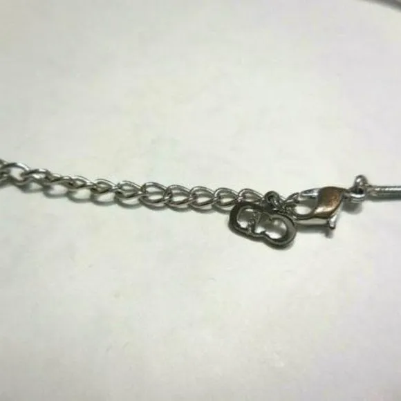 SOLD - NIB Christian Dior 18" Silver Heart Pendant Necklace