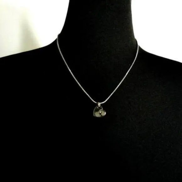 SOLD - NIB Christian Dior 18" Silver Heart Pendant Necklace