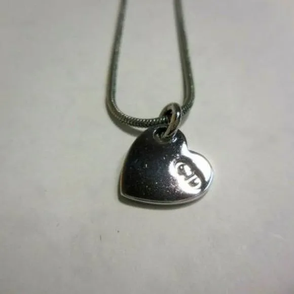 SOLD - NIB Christian Dior 18" Silver Heart Pendant Necklace