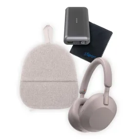 Sony WH-1000XM5 Wireless Noise Cancelling Over-Ear Headphones Bundle with gSport Accessory Kit (Pink)