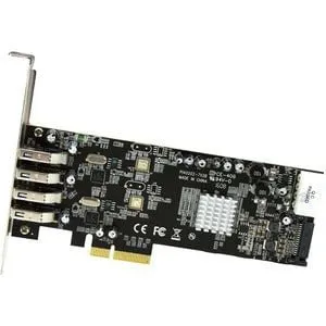 StarTech.com 4 Port PCIe USB Card - PCI Express x4 - Plug-in Card - 4 USB Port(s) - 4 USB 3.0 Port(s) - PC, Linux