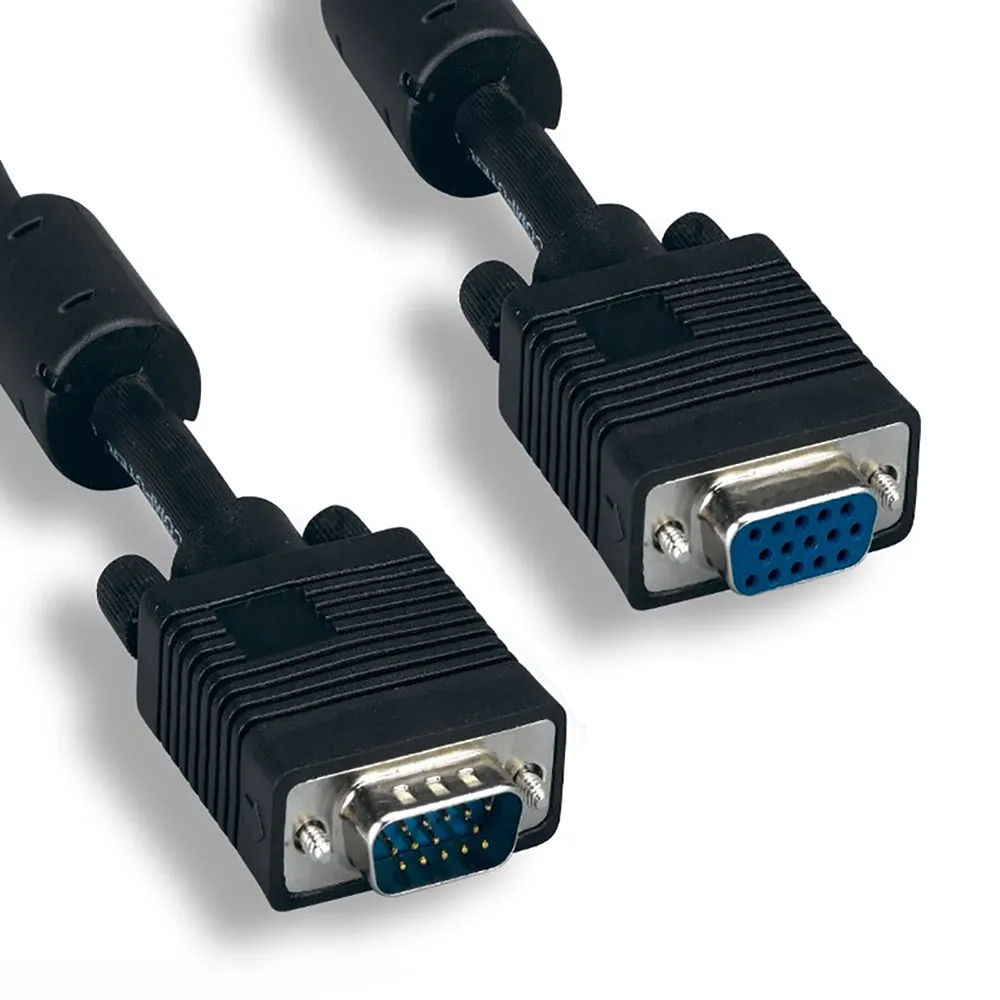 SVGA Extension Cable, Monitor Extension Cable w/Ferrite Core
