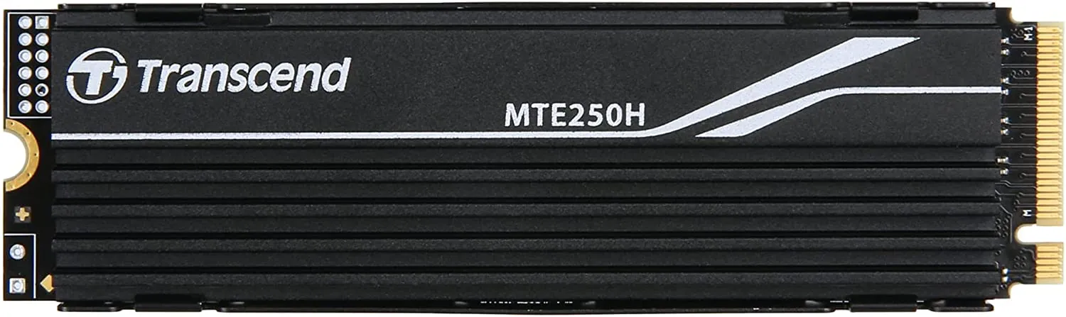 Transcend 1TB MTE250H NVMe Gen4 PCIe, M.2 2280 w/Aluminum Heatsink, Up to 7,200MB/s - TS1TMTE250H (Compatible with PS5)