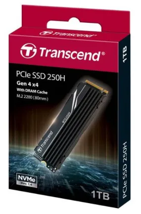 Transcend 1TB MTE250H NVMe Gen4 PCIe, M.2 2280 w/Aluminum Heatsink, Up to 7,200MB/s - TS1TMTE250H (Compatible with PS5)