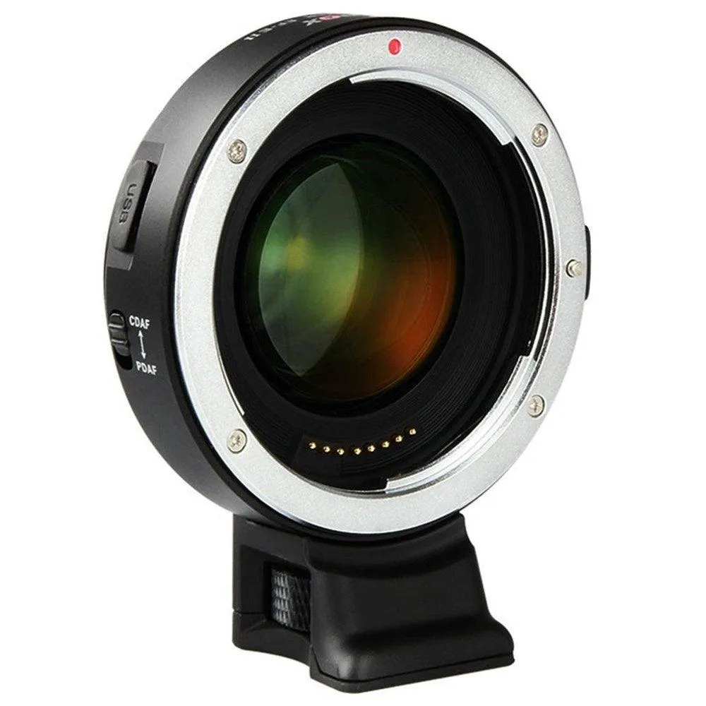 VILTROX EF-E II Electronic Lens Adapter Focal Reducer Booster for Canon EF Mount Lenses to Sony E Mount APS-C Camera Body with PDAF&CDAF Focus Mode and USB Update Port