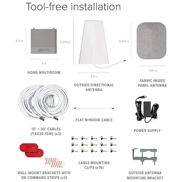 weBoost Home MultiRoom (650144) Cell Signal Booster Kit | Up to 5,000 sq ft | All Canadian Carriers - Bell, Rogers, Telus | ISED Approved