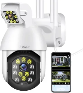 Wireless Security Camera Outdoor, 1080P Wifi 3MP IP Cameras with 2.4G Pan Tilt Waterproof IP66 Cloud Storage Color Night Vision Motion Detection 2 Way Audio Security for Home
