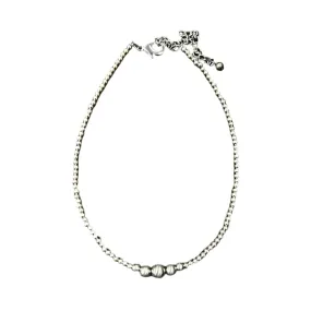 Women's Isac Handmade Silver Navajo Bead Necklace 738053